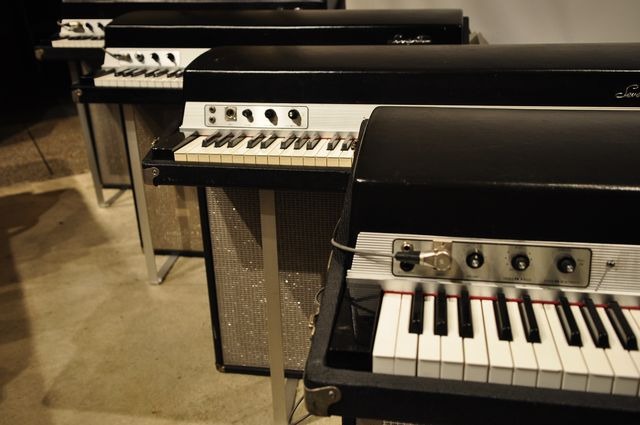 Four Fender Rhodes pianos Four Fender Rhodes pians